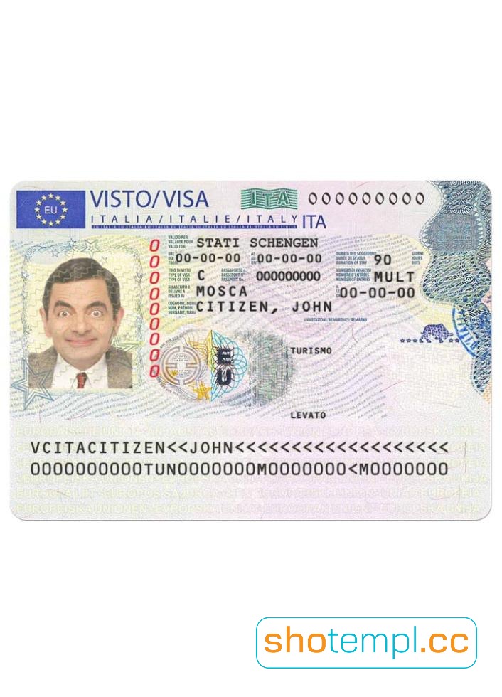 Italy Visa Fully Editable PSD Template